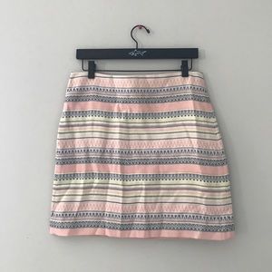 Loft Pastel Striped Patterned Skirt